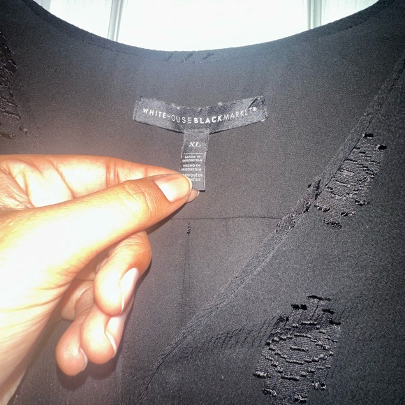 WHBM Black Flowy Top - Picture 3 of 5